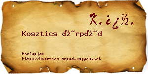 Kosztics Árpád névjegykártya